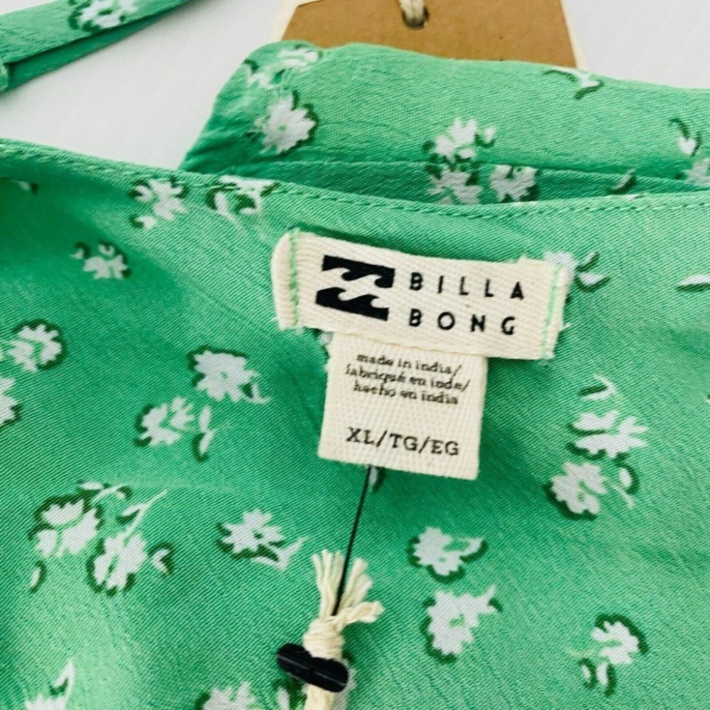 Billabong NEW Isla Floral Mini Dress Green Women's Size XL - Picture 8 of 10